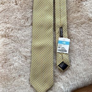 J. McLaughlin Silk Twill Tie Yellow Rings